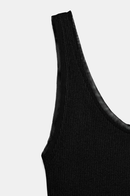 T-shirt contrasté à bretelles