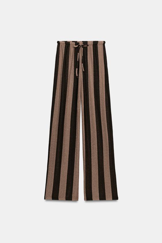 Pantalon texturé à rayures