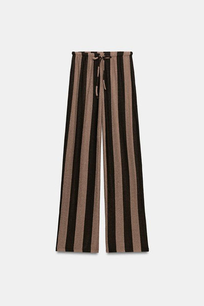 Pantalon texturé à rayures
