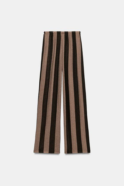 Pantalon texturé à rayures