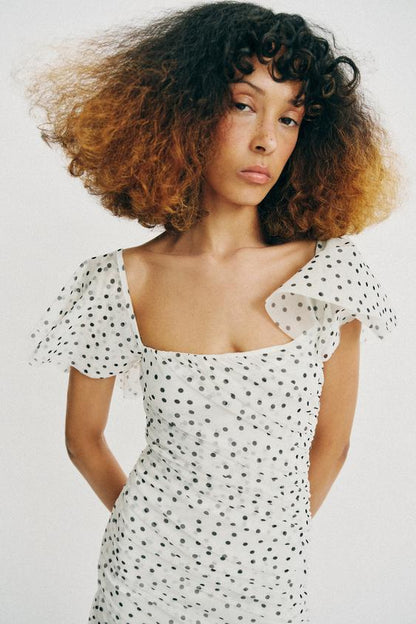 Robe midi à pois