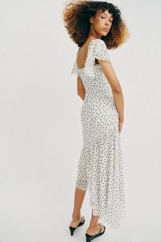 Robe midi à pois