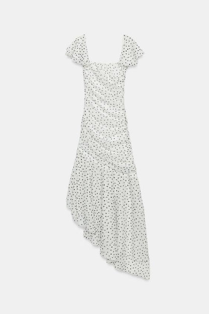 Robe midi à pois