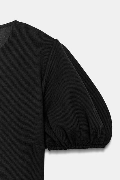 Top à manches bouffantes