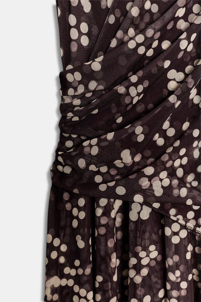 Robe longue en tulle à pois