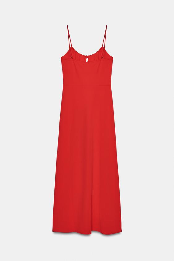 Robe midi fluide à bretelles