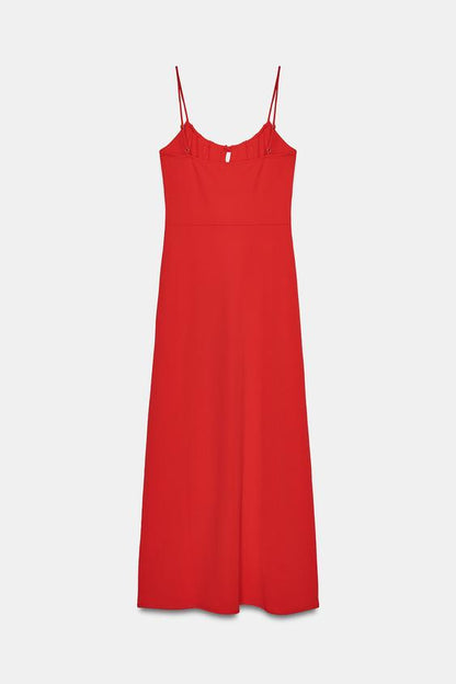 Robe midi fluide à bretelles