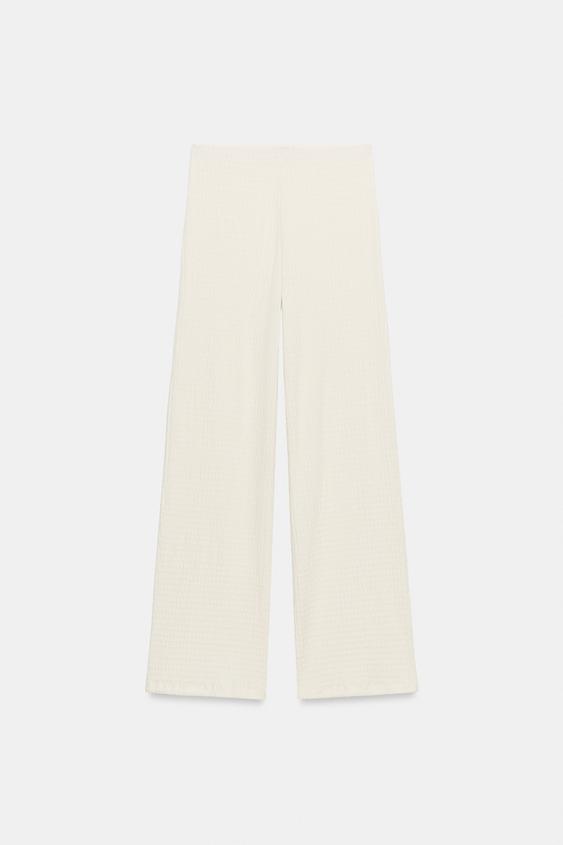 Pantalon droit texturé