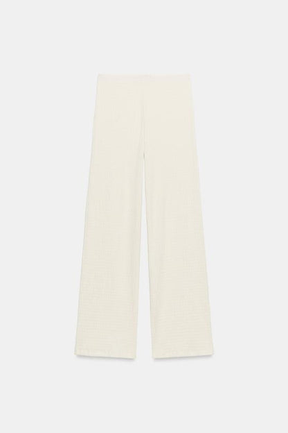 Pantalon droit texturé