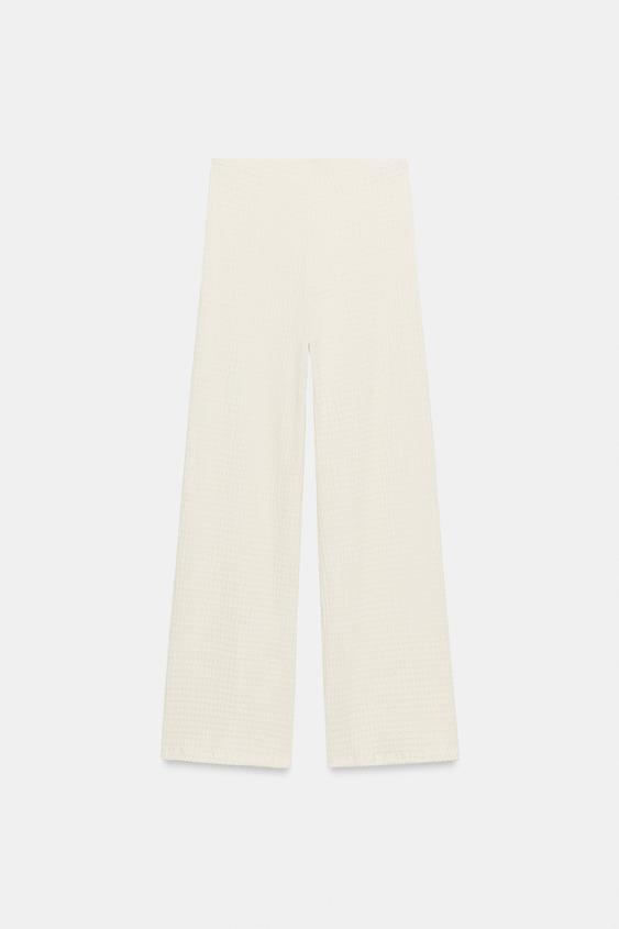 Pantalon droit texturé
