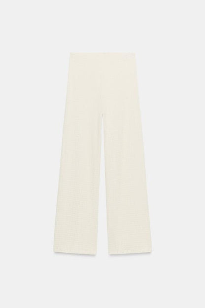 Pantalon droit texturé