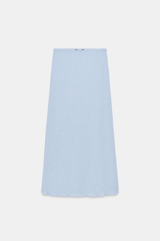 Jupe midi texturée