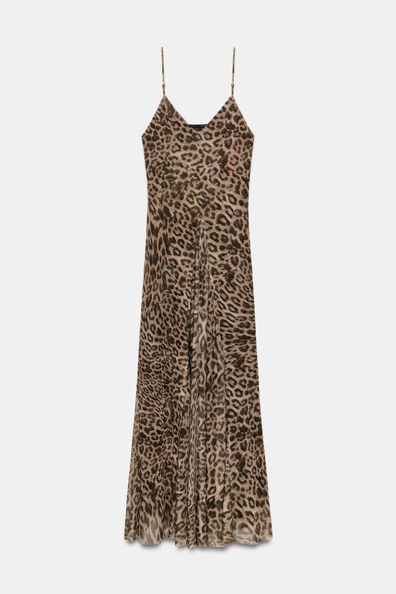 Robe en tulle imprimé animalier