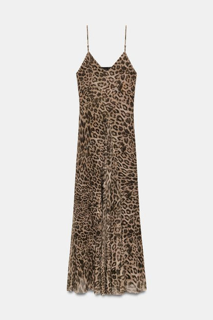 Robe en tulle imprimé animalier