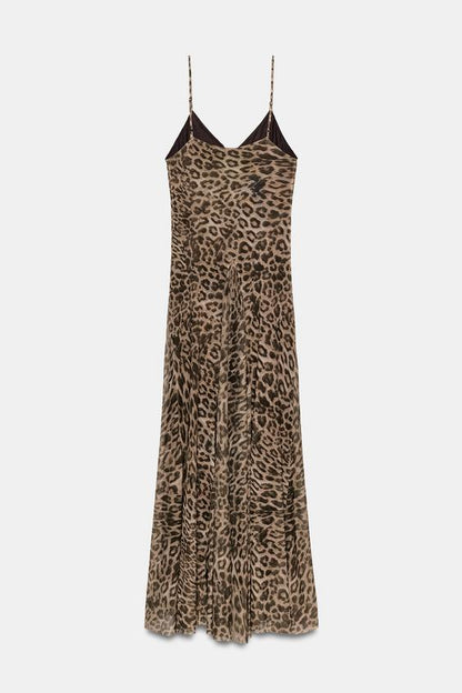 Robe en tulle imprimé animalier