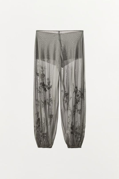 Pantalon bouffant brodé
