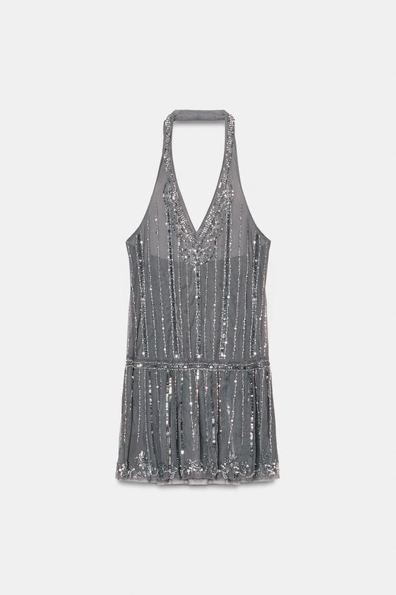 Robe mini dos-nu brillante