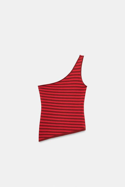 Top asymétrique à rayures