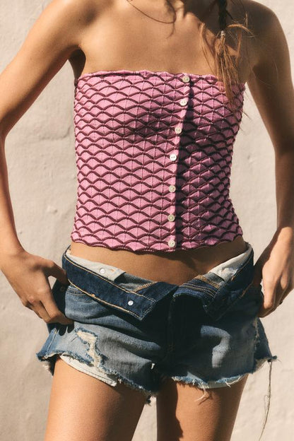 Top en jacquard bustier