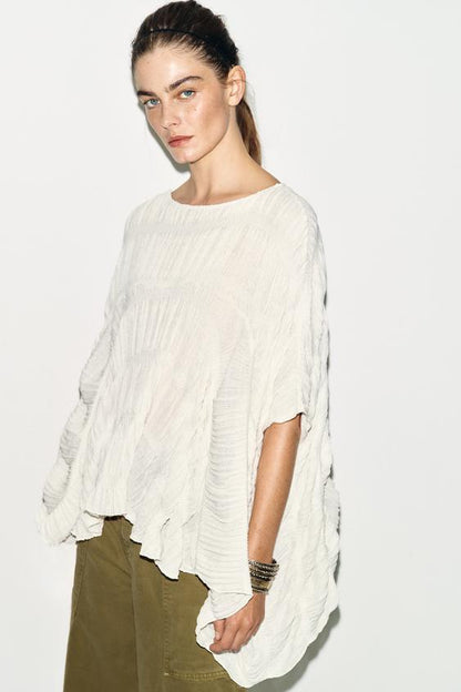 Top effet cape texturé