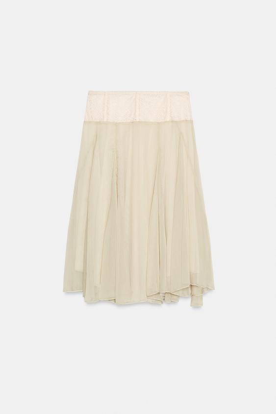 Jupe midi contrastée