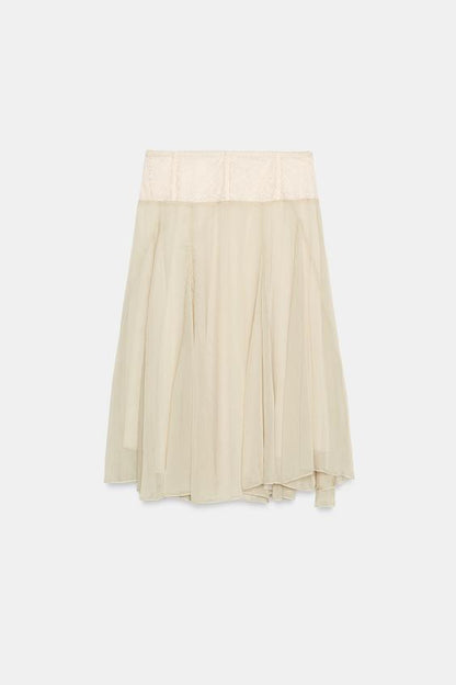 Jupe midi contrastée