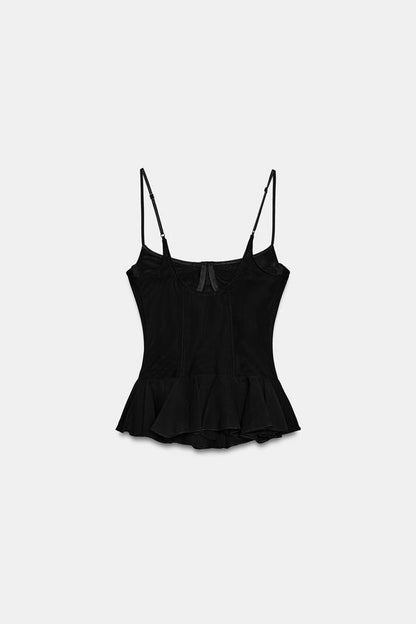 Corset en tulle à volants