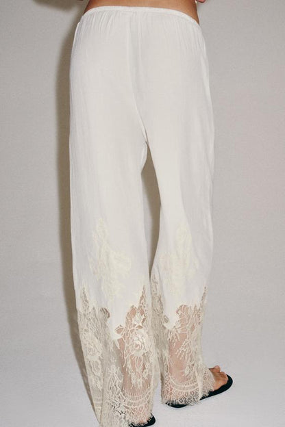 Pantalon style pyjama en dentelle ZW Collection