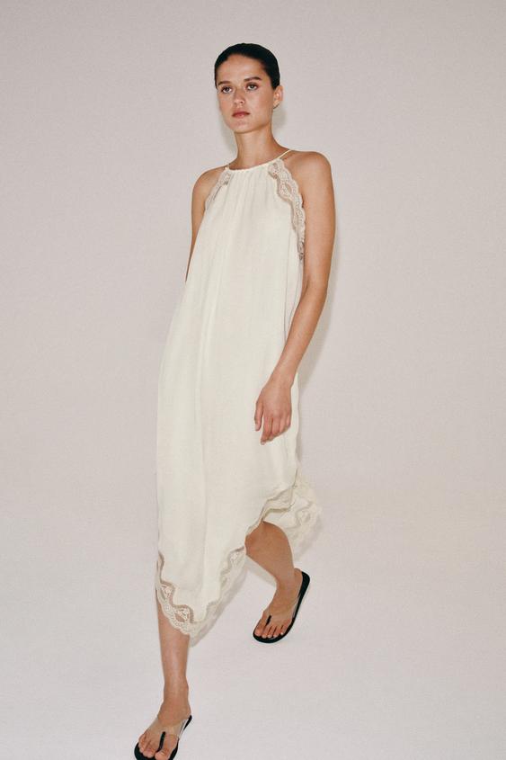 Robe contrastée en dentelle ZW Collection