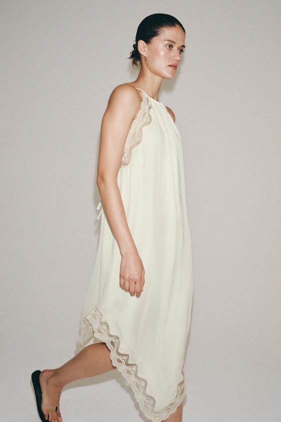 Robe contrastée en dentelle ZW Collection