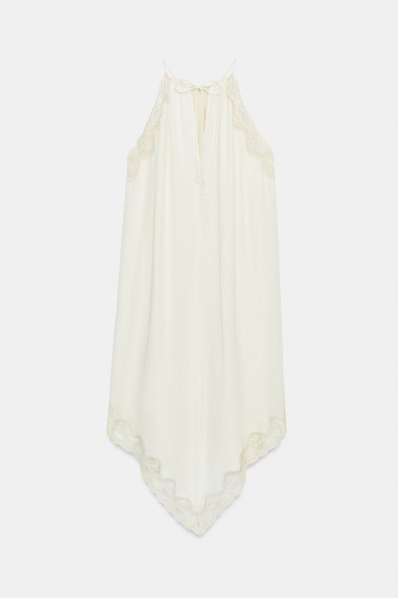 Robe contrastée en dentelle ZW Collection