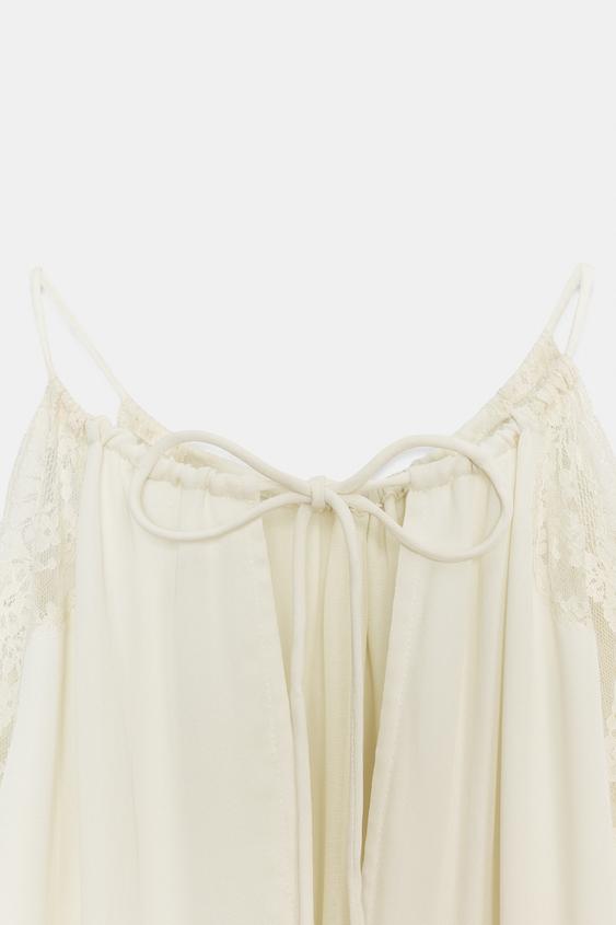 Robe contrastée en dentelle ZW Collection