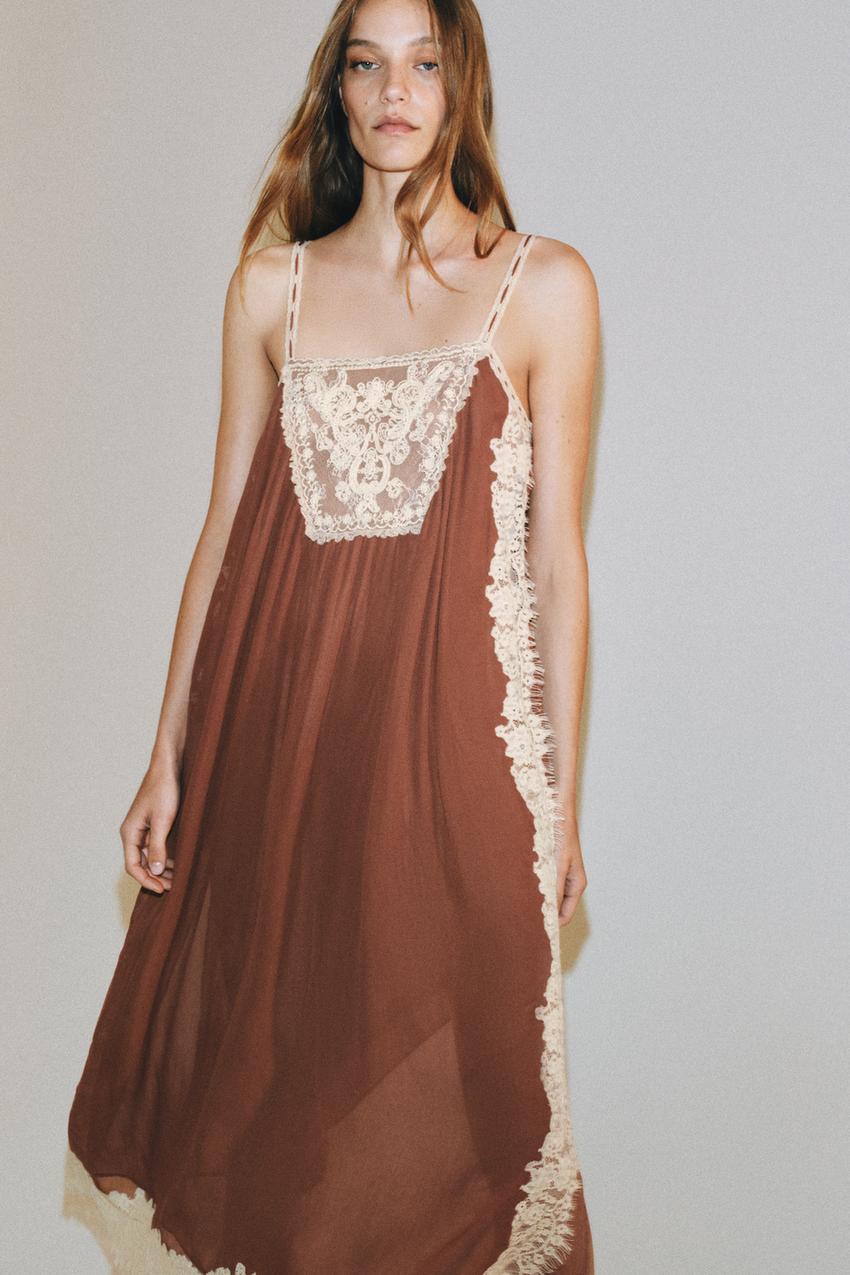Robe à bretelles en dentelle ZW Collection