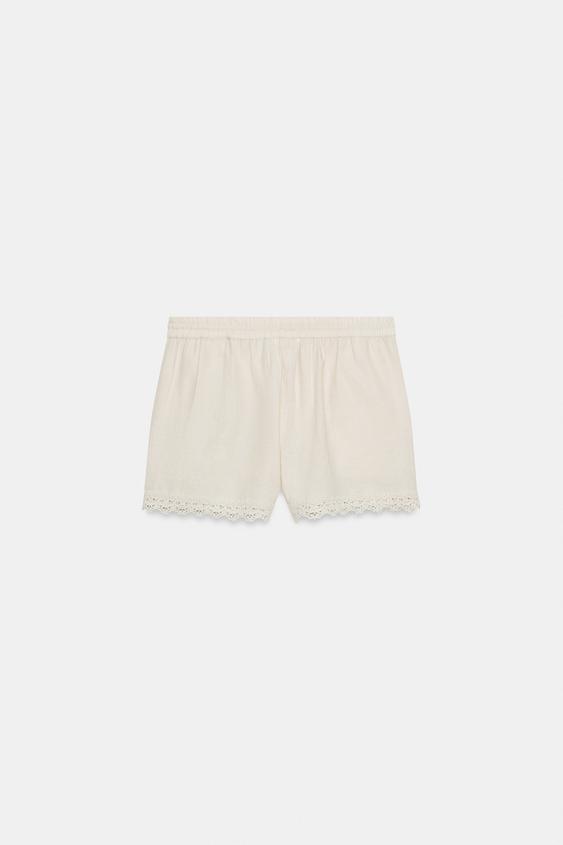 Short brodé en lin ZW Collection