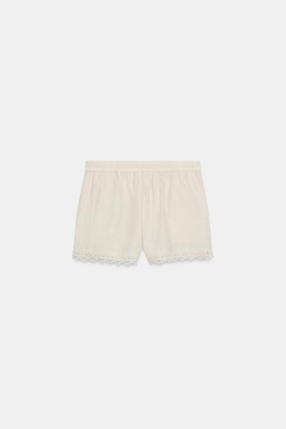 Short brodé en lin ZW Collection