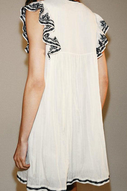 Robe brodée contrastée ZW Collection