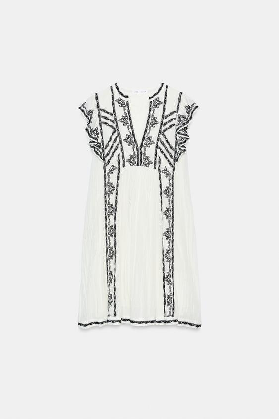 Robe brodée contrastée ZW Collection
