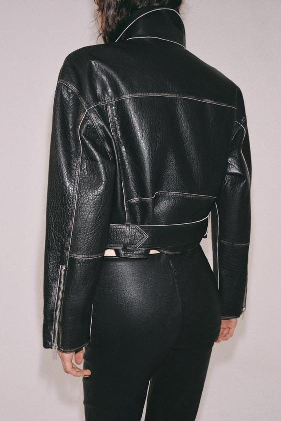 Veste biker en cuir ZW Collection Édition limitée