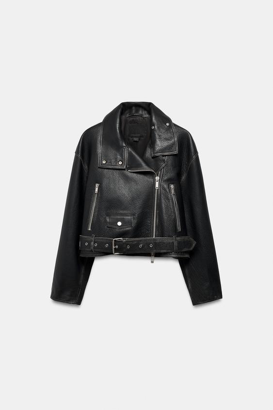 Veste biker en cuir ZW Collection Édition limitée