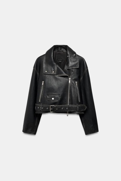 Veste biker en cuir ZW Collection Édition limitée