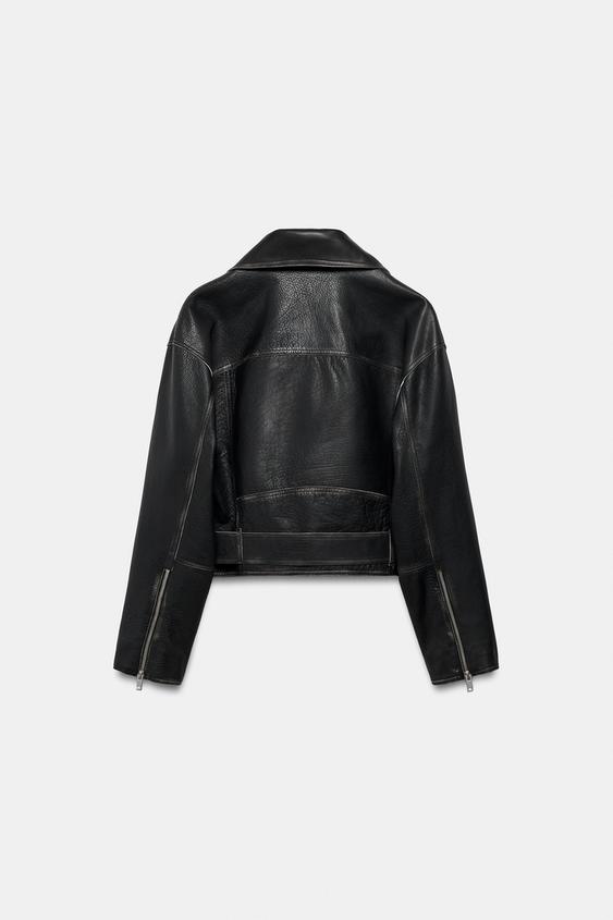 Veste biker en cuir ZW Collection Édition limitée