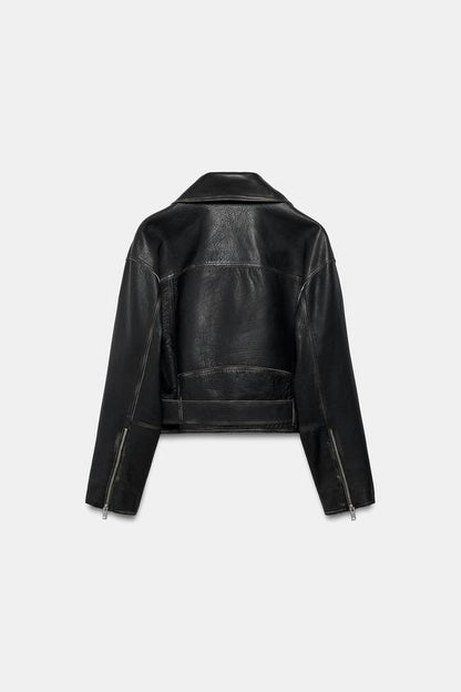 Veste biker en cuir ZW Collection Édition limitée