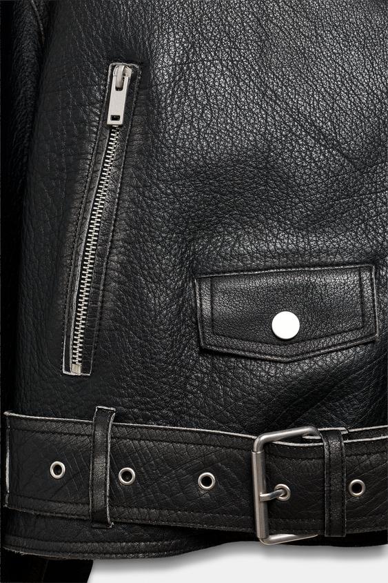Veste biker en cuir ZW Collection Édition limitée