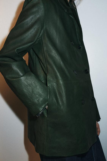 Blazer croisé en cuir ZW Collection Édition limitée