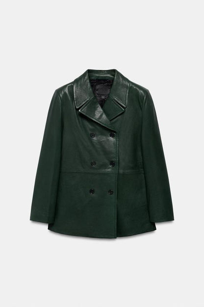 Blazer croisé en cuir ZW Collection Édition limitée