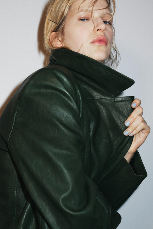 Blazer croisé en cuir ZW Collection Édition limitée