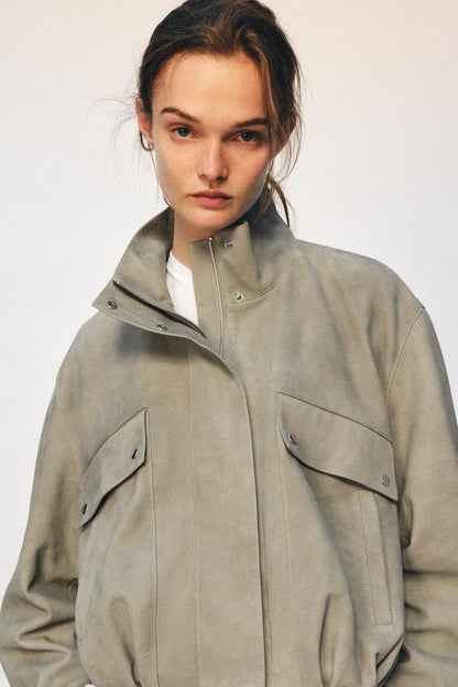 Veste en cuir suédé ZW Collection Édition limitée