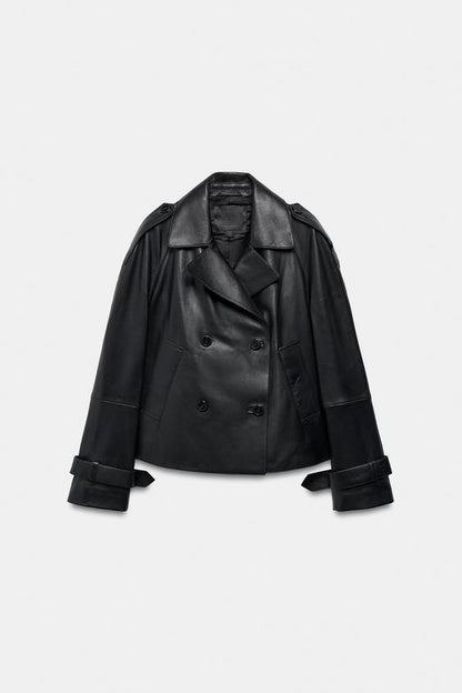 Blouson 100 % cuir ZW Collection Édition limitée