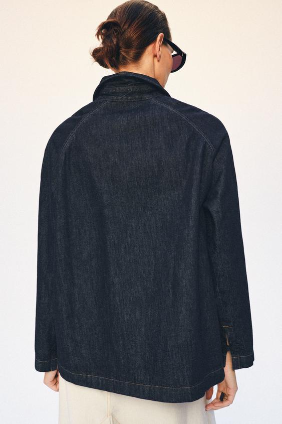 Veste en denim à brandebourgs ZW Collection