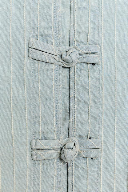 Veste en denim à brandebourgs ZW Collection